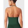 imageYEOREO SoftHue Impact Longline Strappy Top Womens Halter Workout Tank Tops Backless Gym Longline with Adjustable StrapEden Green