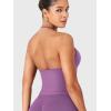 imageYEOREO SoftHue Impact Longline Strappy Top Womens Halter Workout Tank Tops Backless Gym Longline with Adjustable StrapGrape