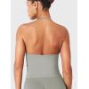 imageYEOREO SoftHue Impact Longline Strappy Top Womens Halter Workout Tank Tops Backless Gym Longline with Adjustable StrapLight Gray
