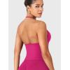 imageYEOREO SoftHue Impact Longline Strappy Top Womens Halter Workout Tank Tops Backless Gym Longline with Adjustable StrapRose