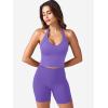 imageYEOREO Womens Halter Crop Top V Neck Workout Going Out Tank Top Hazel Padded Sleeveless Backless Trendy Summer CamisoleDahlia Purple