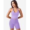 imageYEOREO Womens Halter Crop Top V Neck Workout Going Out Tank Top Hazel Padded Sleeveless Backless Trendy Summer CamisoleLight Purple