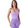 imageYEOREO Womens Halter Crop Top V Neck Workout Going Out Tank Top Hazel Padded Sleeveless Backless Trendy Summer CamisoleLight Purple