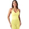 imageYEOREO Womens Halter Crop Top V Neck Workout Going Out Tank Top Hazel Padded Sleeveless Backless Trendy Summer CamisoleSky Yellow