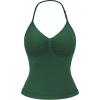 imageYEOREO SoftHue Impact Longline Strappy Top Womens Halter Workout Tank Tops Backless Gym Longline with Adjustable StrapEden Green