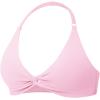 imageYEOREO Halter Sports Bras for Women Low Impact Removable Padded Adjustable Deep V Bra Seamless Workout Gym Crop TopsPink