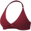 imageYEOREO Halter Sports Bras for Women Low Impact Removable Padded Adjustable Deep V Bra Seamless Workout Gym Crop TopsScarlett Red