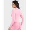 imageYEOREO SoftHue Womens Athletic Jacket Cropped Long Sleeve Workout Top Zip Up Gym Compression Shirts with Thumb HolesPink