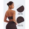 imageYEOREO Strapless Bandeau Sports Bra for Workout Seamless Tube Top Gym Padded Wireless BraDark Brown