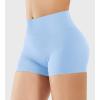 imageYEOREO Womens Biker Shorts 25quot No Front Seam Elysina High Waist Hidden Scrunch Workout Gym Yoga Running ShortsAiry Blue