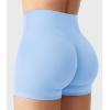 imageYEOREO Womens Biker Shorts 25quot No Front Seam Elysina High Waist Hidden Scrunch Workout Gym Yoga Running ShortsAiry Blue