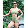imageYEOREO Womens Biker Shorts 25quot No Front Seam Elysina High Waist Hidden Scrunch Workout Gym Yoga Running ShortsLight Green