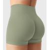 imageYEOREO Womens Biker Shorts 25quot No Front Seam Elysina High Waist Hidden Scrunch Workout Gym Yoga Running ShortsLight Green