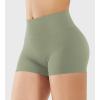 imageYEOREO Womens Biker Shorts 25quot No Front Seam Elysina High Waist Hidden Scrunch Workout Gym Yoga Running ShortsLight Green