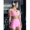 imageYEOREO Womens Biker Shorts 25quot No Front Seam Elysina High Waist Hidden Scrunch Workout Gym Yoga Running ShortsLight Pink
