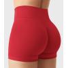 imageYEOREO Womens Biker Shorts 25quot No Front Seam Elysina High Waist Hidden Scrunch Workout Gym Yoga Running ShortsRed