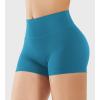 imageYEOREO Womens Biker Shorts 25quot No Front Seam Elysina High Waist Hidden Scrunch Workout Gym Yoga Running ShortsSeaport Blue