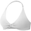 imageYEOREO Halter Sports Bras for Women Low Impact Removable Padded Adjustable Deep V Bra Seamless Workout Gym Crop TopsBeige Light Grey