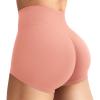imageYEOREO Womens Biker Shorts 25quot No Front Seam Elysina High Waist Hidden Scrunch Workout Gym Yoga Running ShortsCameo Pink