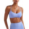 imageYEOREO Y Back Sports Bras for Women Padded Racerback Bra Paisely Light Impact Adjustable Straps Gym Workout TopsIce Blue