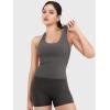 imageYEOREO Racerback Workout Tank Tops for Women Ackii U Neck Padded Camisole Tops Sleeveless Gym Yoga ShirtsDark Grey