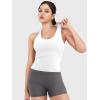 imageYEOREO Racerback Workout Tank Tops for Women Ackii U Neck Padded Camisole Tops Sleeveless Gym Yoga ShirtsWhite