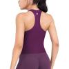imageYEOREO Racerback Workout Tank Tops for Women Ackii U Neck Padded Camisole Tops Sleeveless Gym Yoga ShirtsBlack Cherry