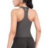 imageYEOREO Racerback Workout Tank Tops for Women Ackii U Neck Padded Camisole Tops Sleeveless Gym Yoga ShirtsDark Grey