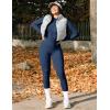 imageYEOREO Women Long Sleeve Workout Jumpsuit Zip Up Romper Bottom Pants Bodysuit Bodycon Sexy One PieceDark Blue