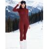 imageYEOREO Women Long Sleeve Workout Jumpsuit Zip Up Romper Bottom Pants Bodysuit Bodycon Sexy One PieceRuby Red