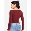 imageYEOREO Long Sleeve Shirts for Women Fitted Workout Tops Double Lined Basic Undershirt Square Neck Y2K Going Out TopsAnchor Red