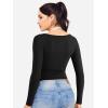imageYEOREO Long Sleeve Shirts for Women Fitted Workout Tops Double Lined Basic Undershirt Square Neck Y2K Going Out TopsBlack