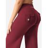 imageYEOREO Women Workout Straight Leggings with Pockets Hidden Scrunch High Waist Casiey Cargo Gym Yoga Wide Leg SweatpantsAnchor Red