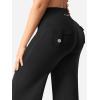 imageYEOREO Women Workout Straight Leggings with Pockets Hidden Scrunch High Waist Casiey Cargo Gym Yoga Wide Leg SweatpantsBlack