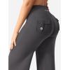 imageYEOREO Women Workout Straight Leggings with Pockets Hidden Scrunch High Waist Casiey Cargo Gym Yoga Wide Leg SweatpantsDark Gray