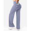 imageYEOREO Women Workout Straight Leggings with Pockets Hidden Scrunch High Waist Casiey Cargo Gym Yoga Wide Leg SweatpantsGranite Blue