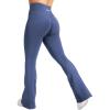 imageYEOREO Workout Mini Flare Leggings for Women Hidden Scrunch High Waisted Seamless Gym Leggings Brinklie 30quot Yoga PantsBlue Gray
