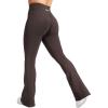 imageYEOREO Workout Mini Flare Leggings for Women Hidden Scrunch High Waisted Seamless Gym Leggings Brinklie 30quot Yoga PantsDark Brown