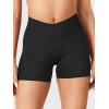 imageYEOREO Women Workout Gym Shorts Butt Lifting Invisible Scrunch 45quot Crossover Mid Rise Waistband Seamless Booty Biker ShortsBlack