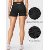 imageYEOREO Women Workout Gym Shorts Butt Lifting Invisible Scrunch 45quot Crossover Mid Rise Waistband Seamless Booty Biker ShortsBlack