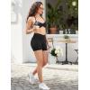 imageYEOREO Women Workout Gym Shorts Butt Lifting Invisible Scrunch 45quot Crossover Mid Rise Waistband Seamless Booty Biker ShortsBlack