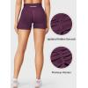 imageYEOREO Women Workout Gym Shorts Butt Lifting Invisible Scrunch 45quot Crossover Mid Rise Waistband Seamless Booty Biker ShortsBlack Cherry