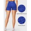imageYEOREO Women Workout Gym Shorts Butt Lifting Invisible Scrunch 45quot Crossover Mid Rise Waistband Seamless Booty Biker ShortsDeep Sea