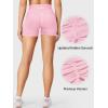 imageYEOREO Women Workout Gym Shorts Butt Lifting Invisible Scrunch 45quot Crossover Mid Rise Waistband Seamless Booty Biker ShortsPink