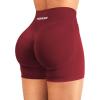 imageYEOREO Women Workout Gym Shorts Butt Lifting Invisible Scrunch 45quot Crossover Mid Rise Waistband Seamless Booty Biker ShortsScarlett Red