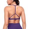 imageYEOREO TBack Strappy Workout Sports Bra Adjustable Gym Spaghetti Backless Yoga Bra for WomenPurple